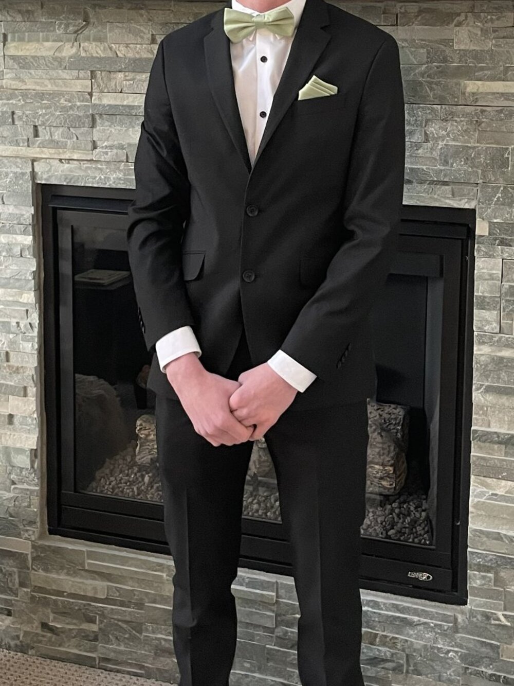Men's Black Two Piece Suit with   2 Button Blazer and slacks- Classic Fit